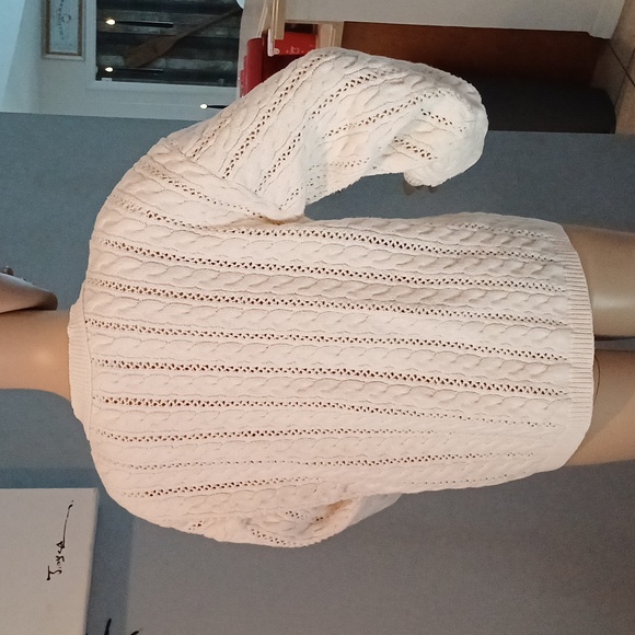 🔥🔥🔥Christie & Jill vintage cableknit V-neck cream cardigan M - Picture 6 of 14